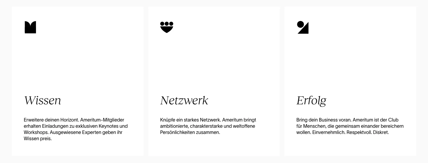 Ameritum's three pillars: knowledge, network, and success