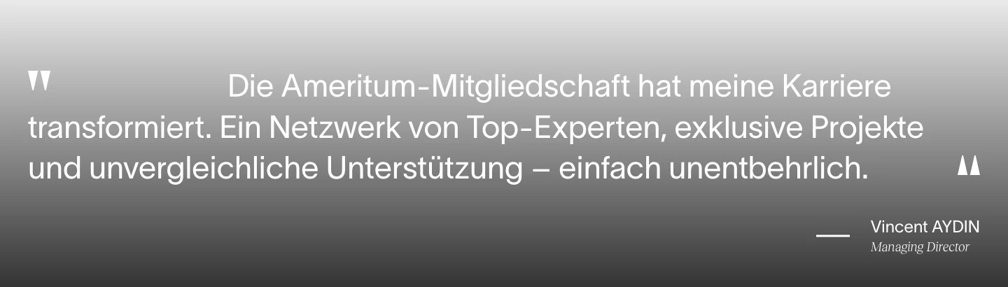 Testimonial section on ameritum.com: a managing director's member testimonial about the Ameritum membership